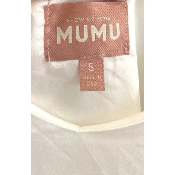 Show Me Your Mumu Dalia Maxi Dress in Ivory Luxe Satin S - Picture 4 of 6